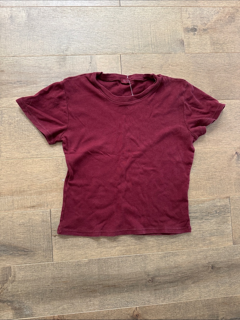 John Galt from Brandy Melville Short Sleeve Crew Tee in Burgundy